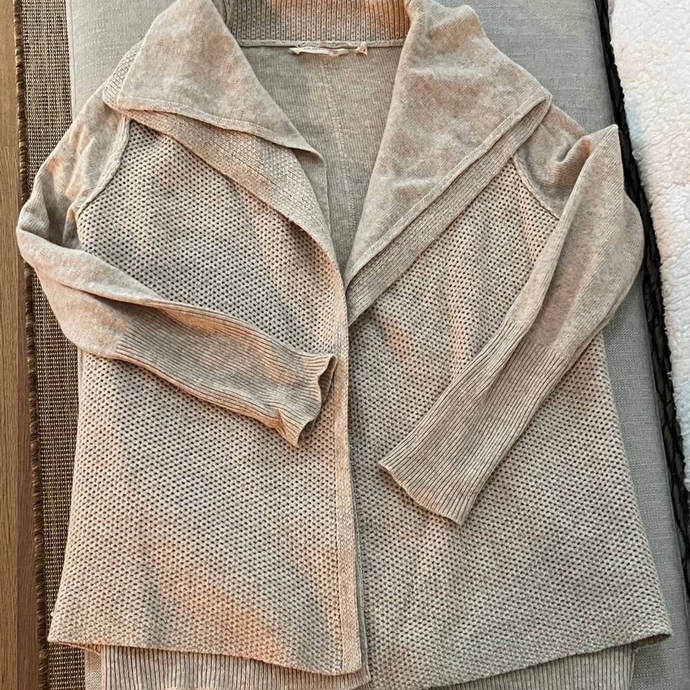 Soft Surroundings Cream Open-Front Cardigan